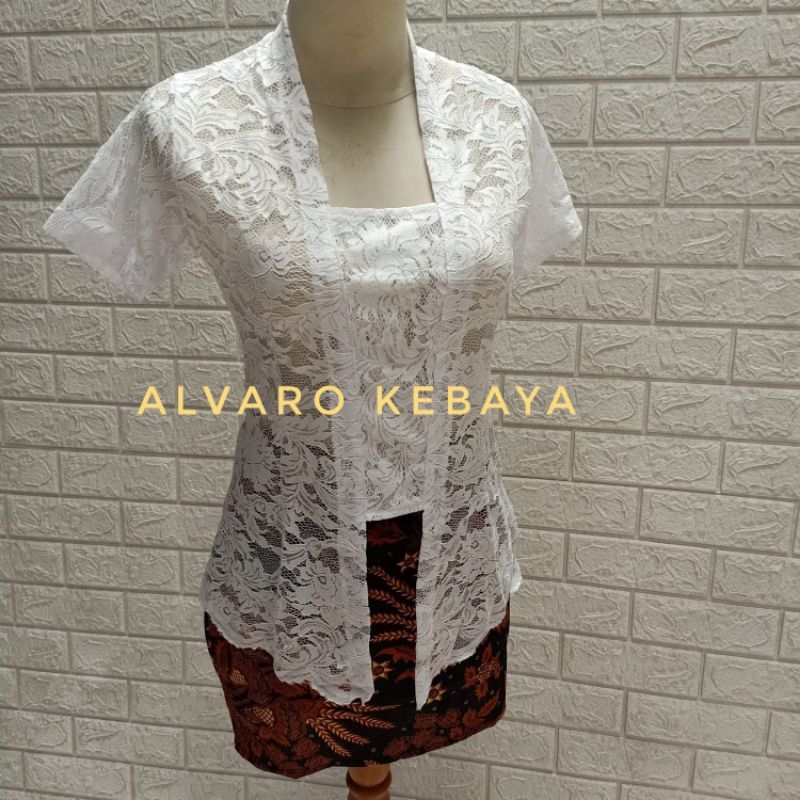 Jual Setelan kebaya brokat halus strait lengan pendek rok span mini ...