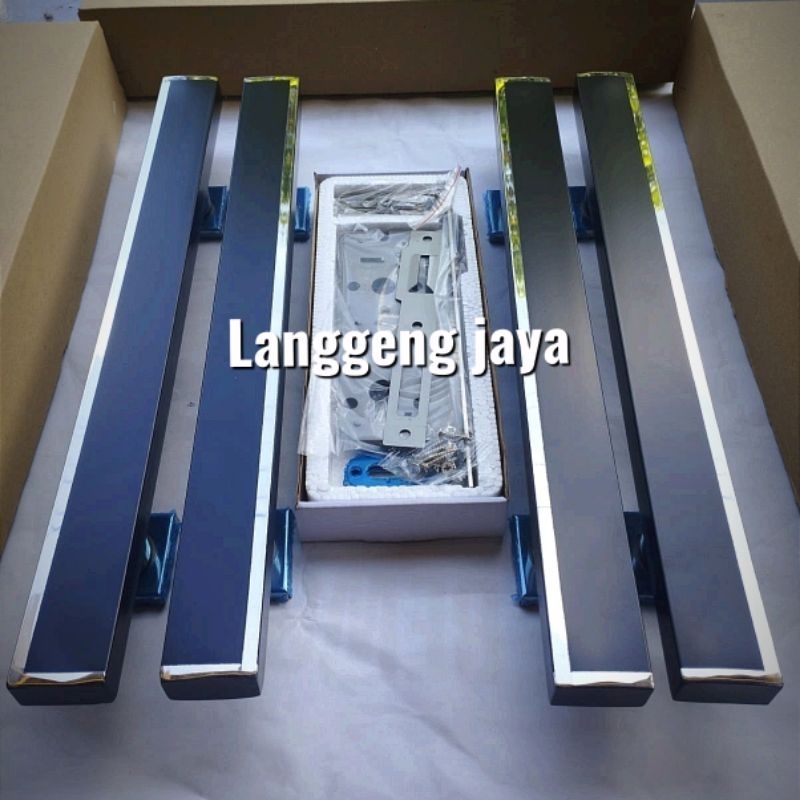 Paket murah 4 batang+ body kunci 45cm,60cm,80cm Handle pintu rumah Gagang pintu minimalis pegangan pintu stainless steel