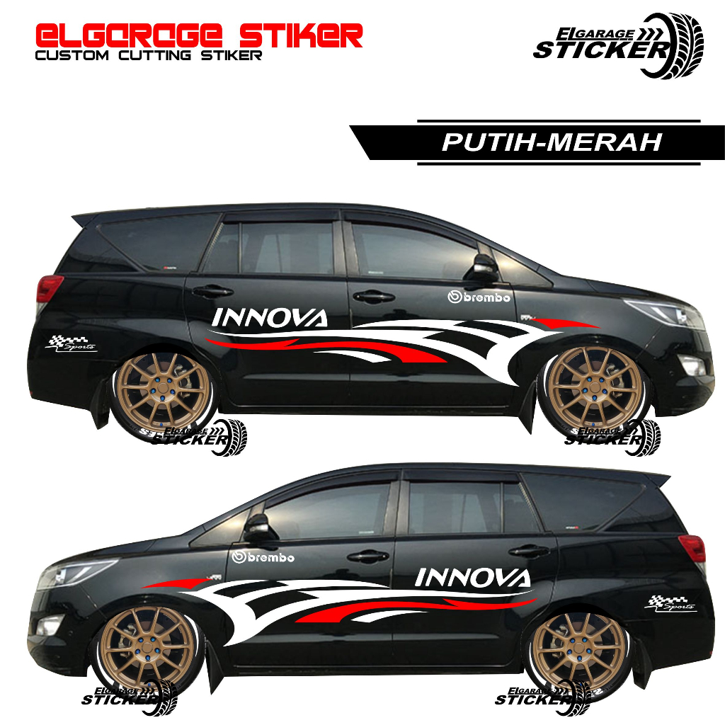Jual Stiker mobil toyota innova reborn stiker cutting variasi body ...