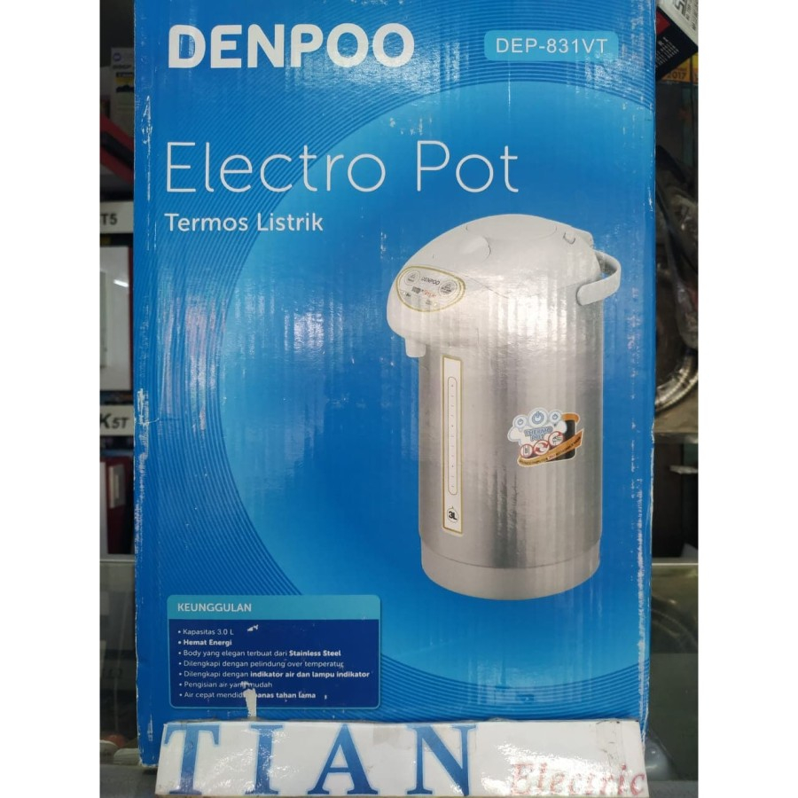 Jual DENPOO DEP-831VT Electro Pot Termos Listrik 3Liter | Shopee Indonesia