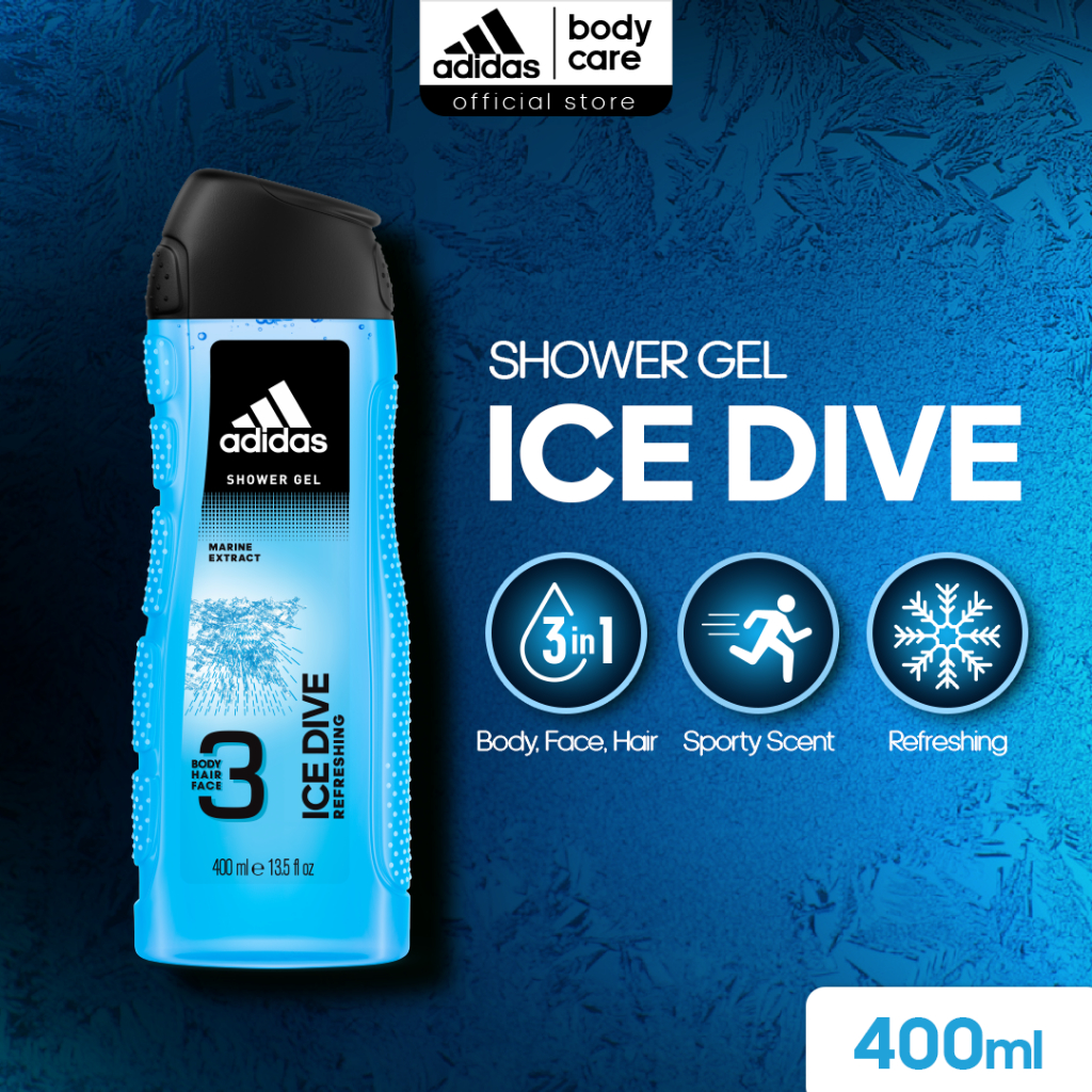 Jual ADIDAS Ice Dive 3in1 Body Hair Face Shower Gel 400ml Shopee Indonesia