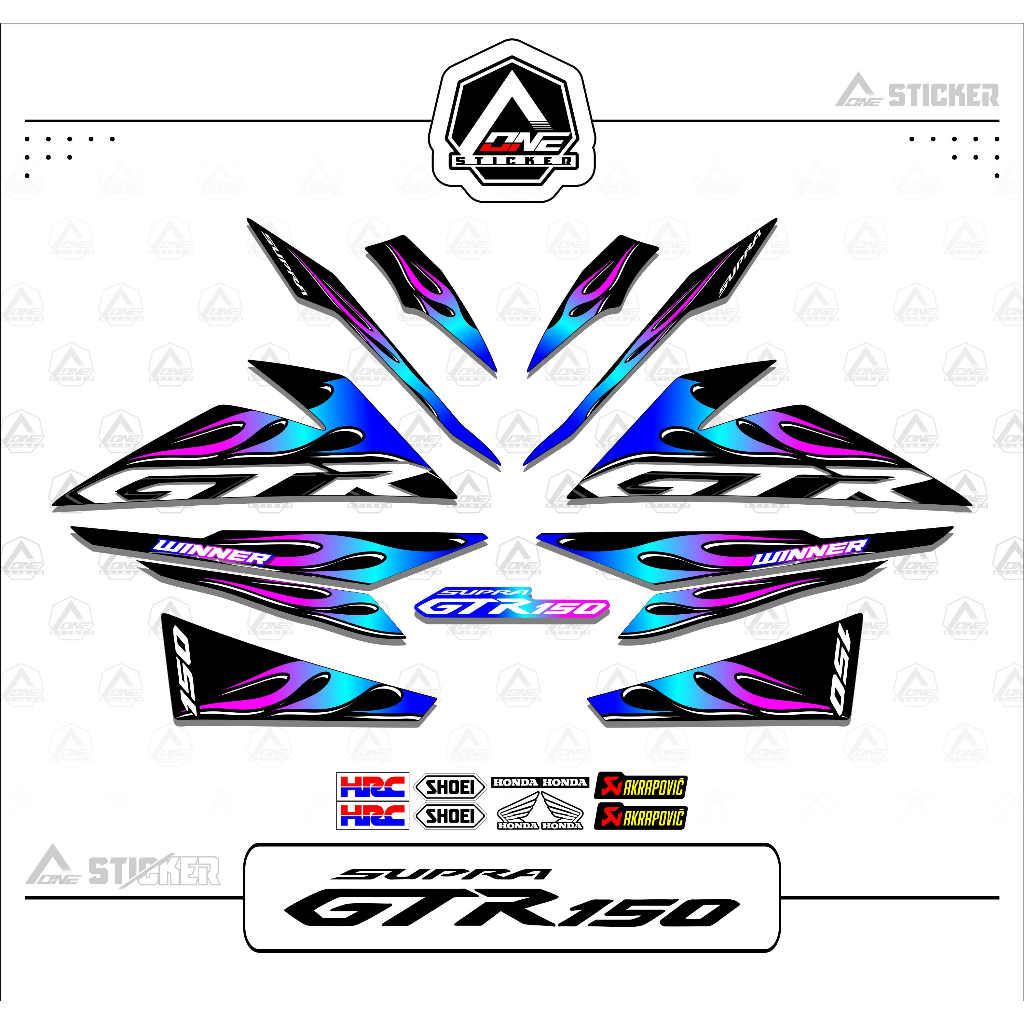 Jual STRIPING STICKER HONDA SUPRA GTR 150 RS150R WINNER MOTIF API / A15 ...