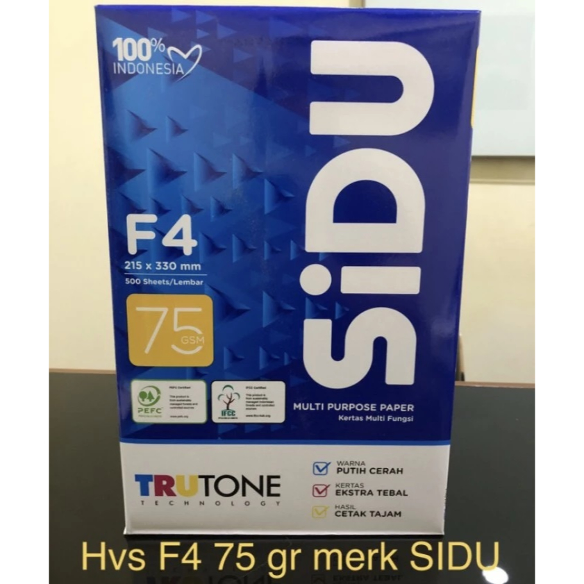 Jual Kertas Hvs Merk Sidu F4 75 Gsm Isi 500 Lembar Shopee Indonesia