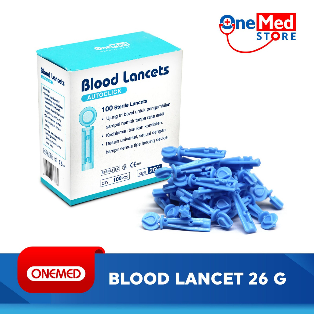 Jual Blood Lancet 26G OneMed box 100pcs OJB Shopee Indonesia