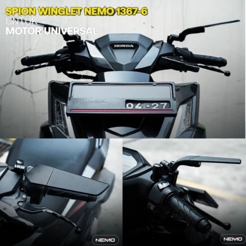 Jual Nemo Spion Winglet Model Rizoma Universal Kaca Cembung Pcx Adv