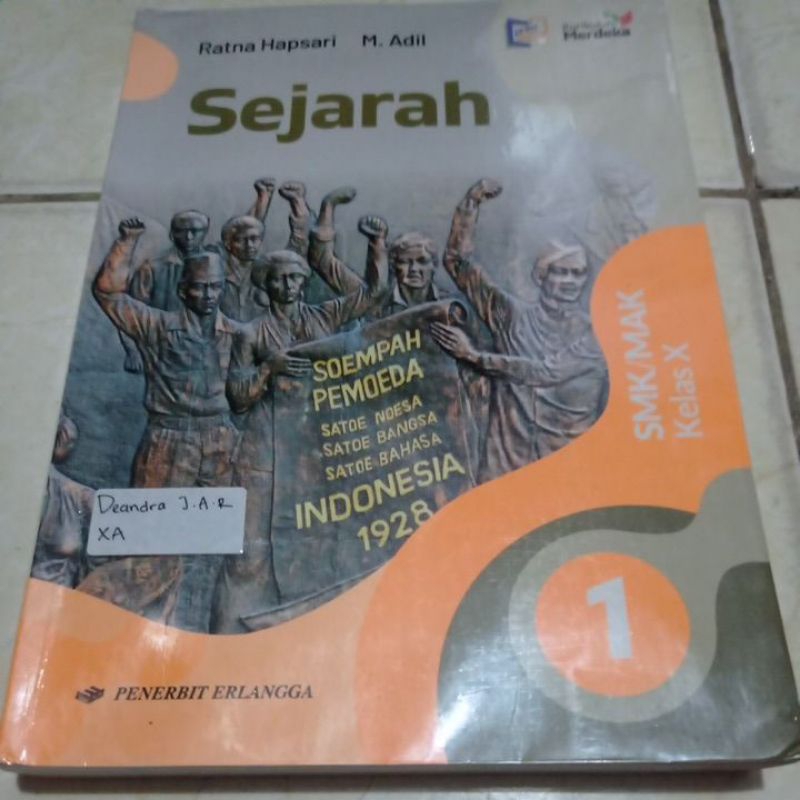 Jual Buku Sejarah Kelas X Kurikulum Merdeka, Erlangga 