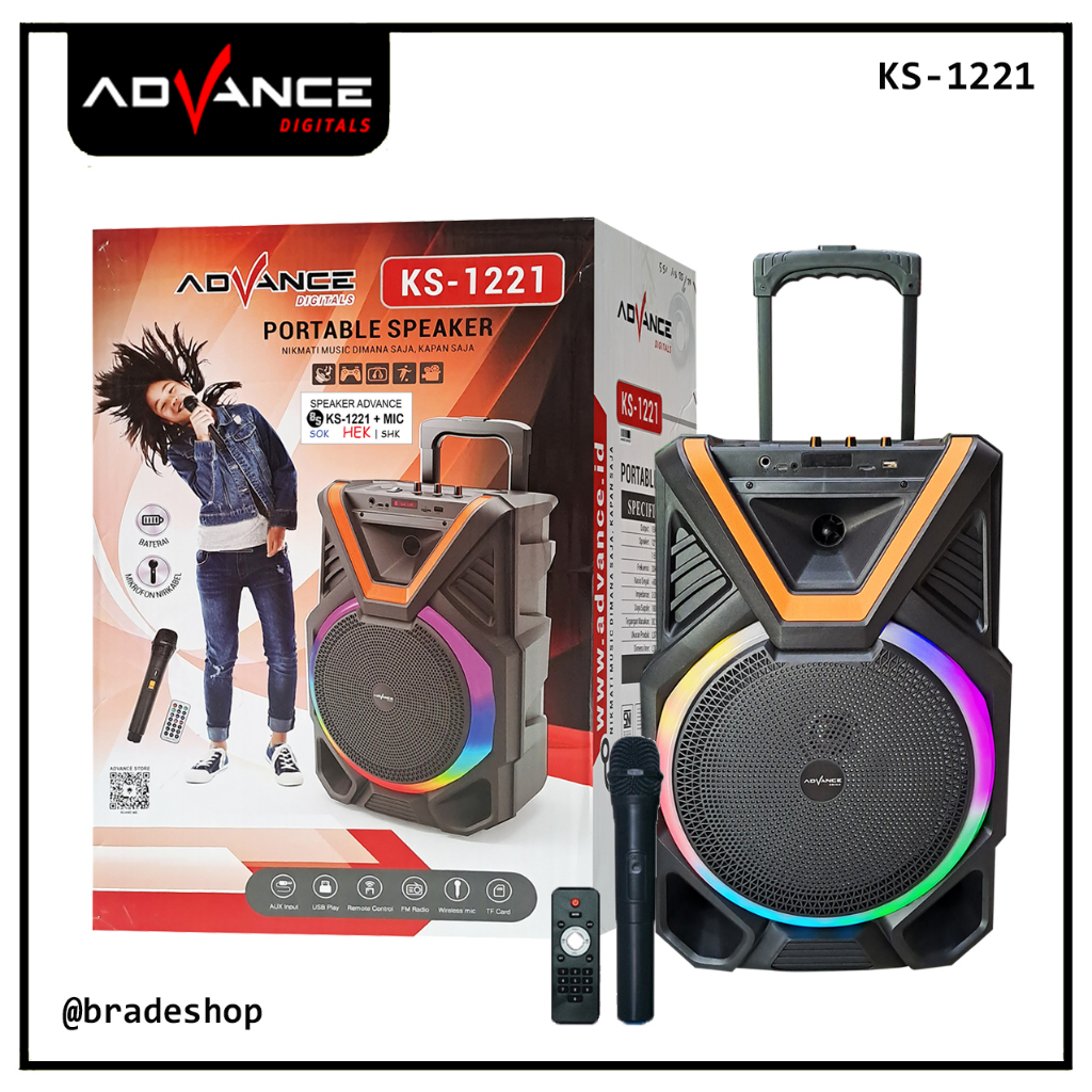 Jual Speaker Bluetooth Advance Ks K S Inch Microphone