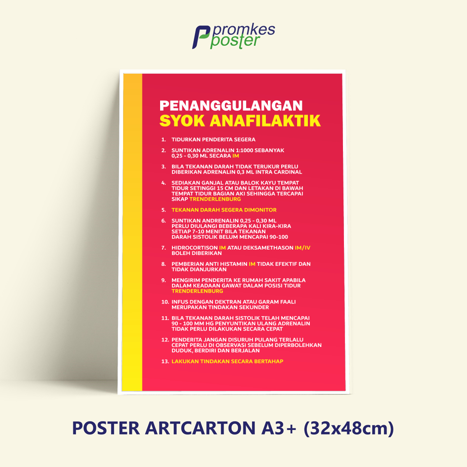 Jual Poster Kesehatan Penanggulangan Syok Anafilaktik Shopee Indonesia