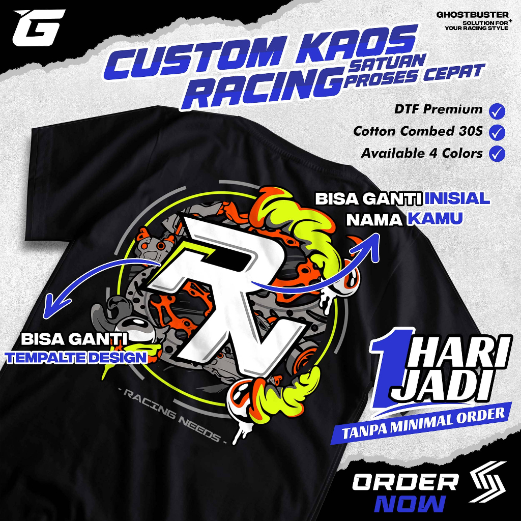 Jual KAOS CUSTOM RACING INISIAL NAMA KAMU - Baju Distro Motor Herex ...