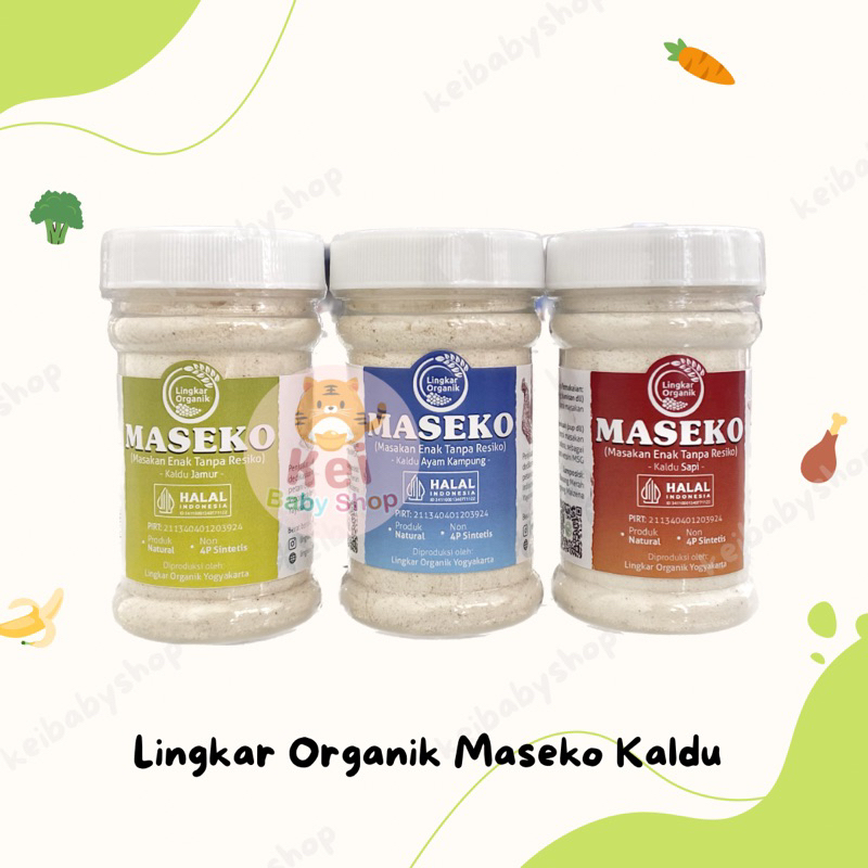Jual Lingkar Organik Maseko Kaldu Ayam Jamur Sapi / Kaldu MPASI Sehat