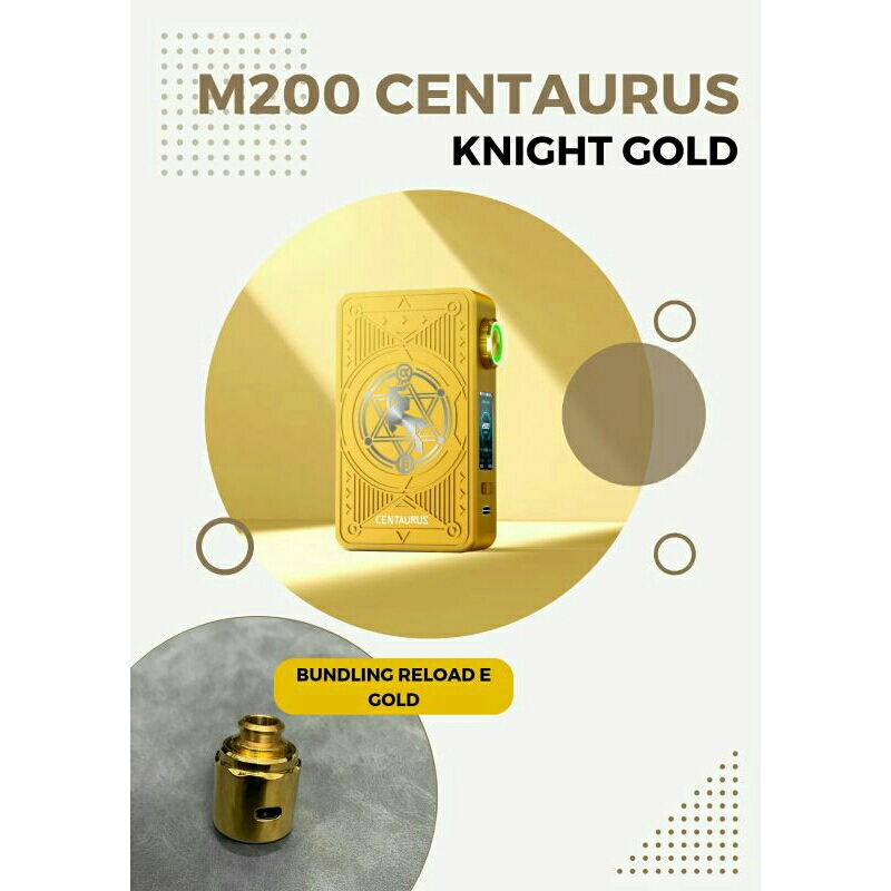 Jual CENTAURUS M200 KNIGHT GOLD + RELOAD E RDA GOLD | Shopee Indonesia
