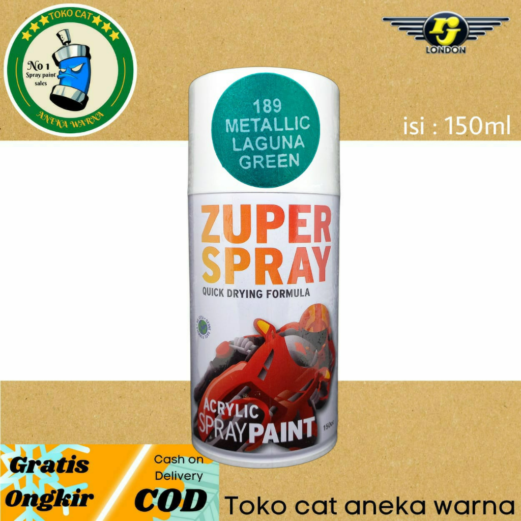 Jual Cat Semprot 150cc Metalik Metallic Laguna Green Hijau Zuper Spray Produk Dari Rj London 7902