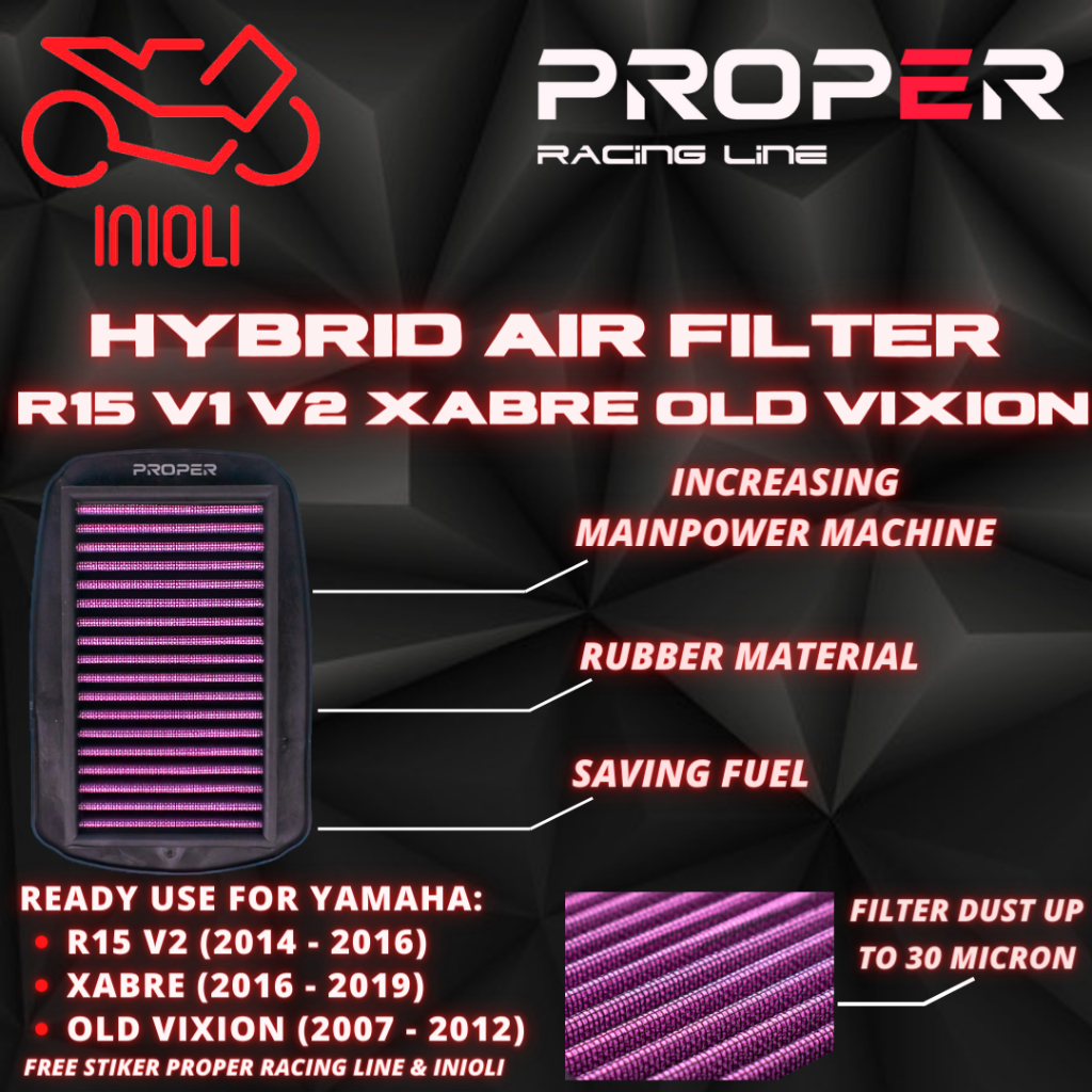 Jual FILTER UDARA PROPER RACING LINE YAMAHA R15 V1 V2 XABRE OLD VIXION