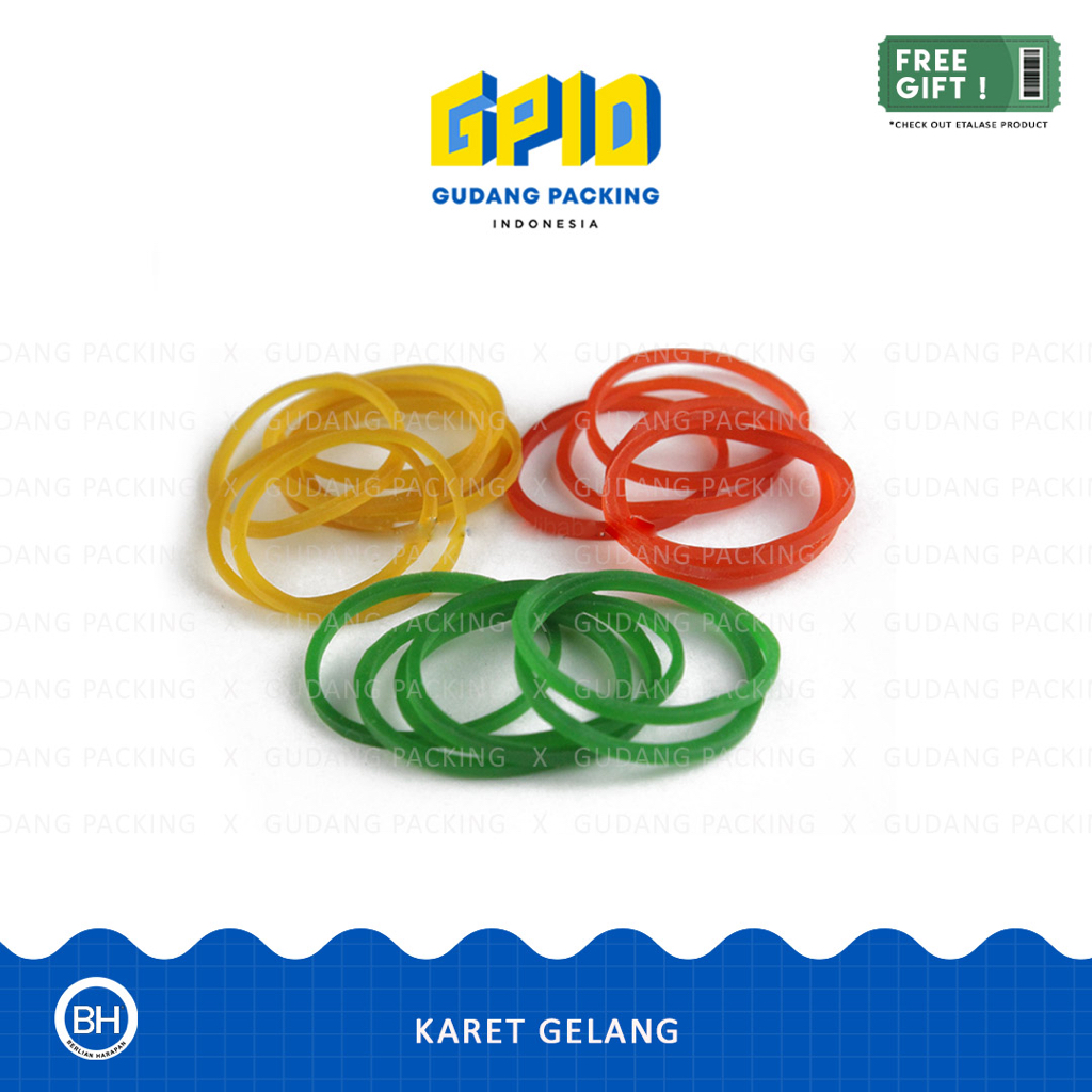 Jual Karet Gelang Super Besar Kecil Warna Merah Kuning Hijau 1kg