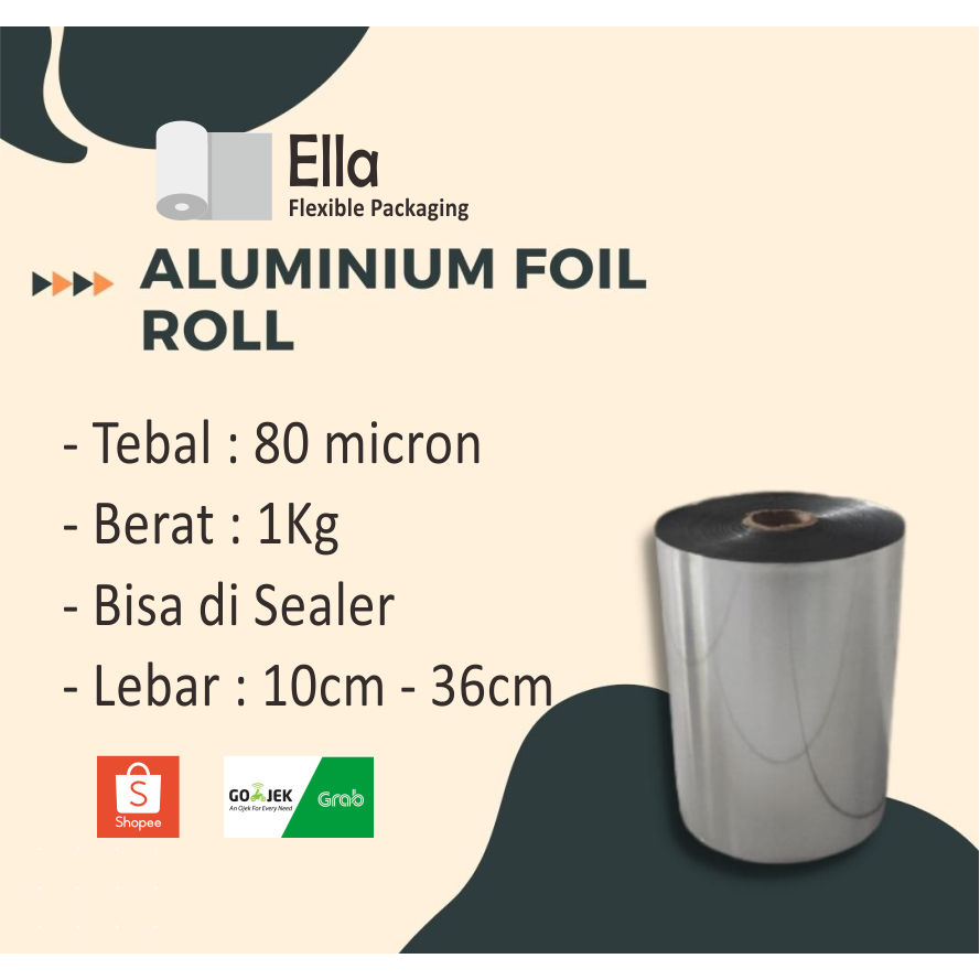 Jual Aluminium Foil Roll 80 Micron I 1Kg I Kemasan Packaging Glossy ...