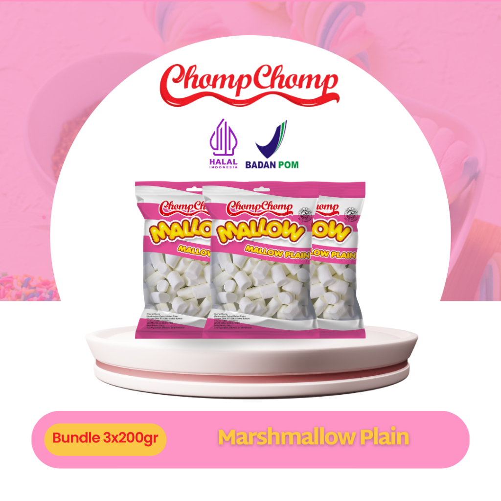 Jual Cemilan Kiloan Marshmallow Chompchomp 200gr isi 3 Bungkus Shopee Indonesia