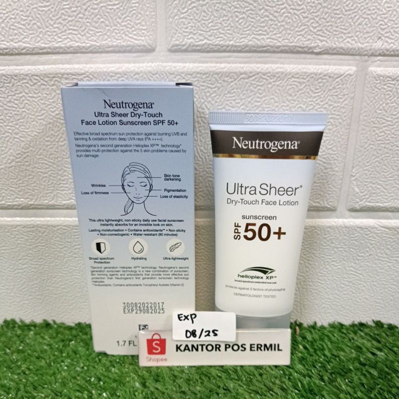 Jual Neutrogena Ultra Sheer 50 Ml Dry Touch Sunscreen Spf 50 Import Shopee Indonesia