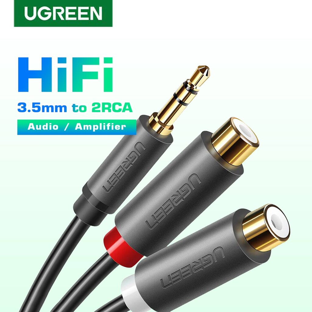 Jual UGREEN Kabel Rca Splitter Audio Amplifier + Mic Jack 3.5mm HiFi ...