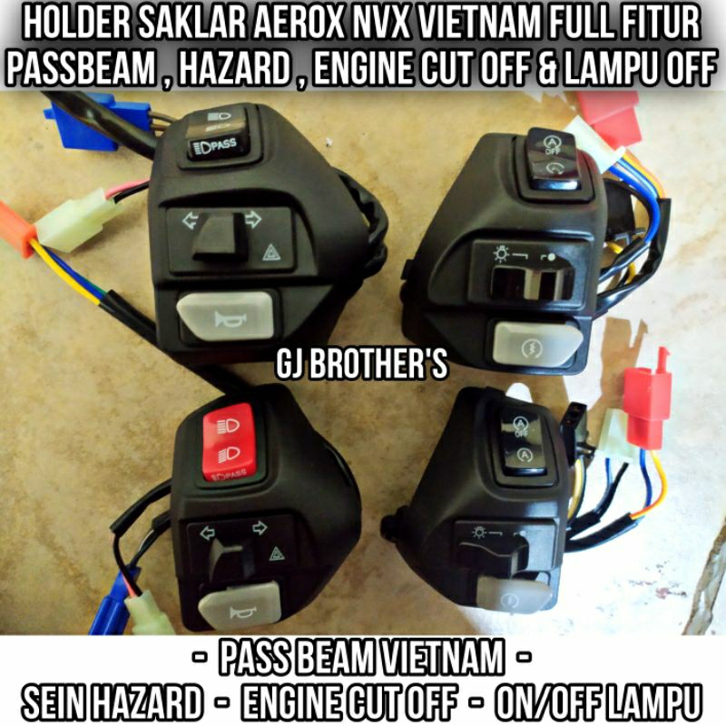 Jual 1 Set Holder Saklar NVX Vietnam PNP AEROX OLD Variasi Full Fitur ...