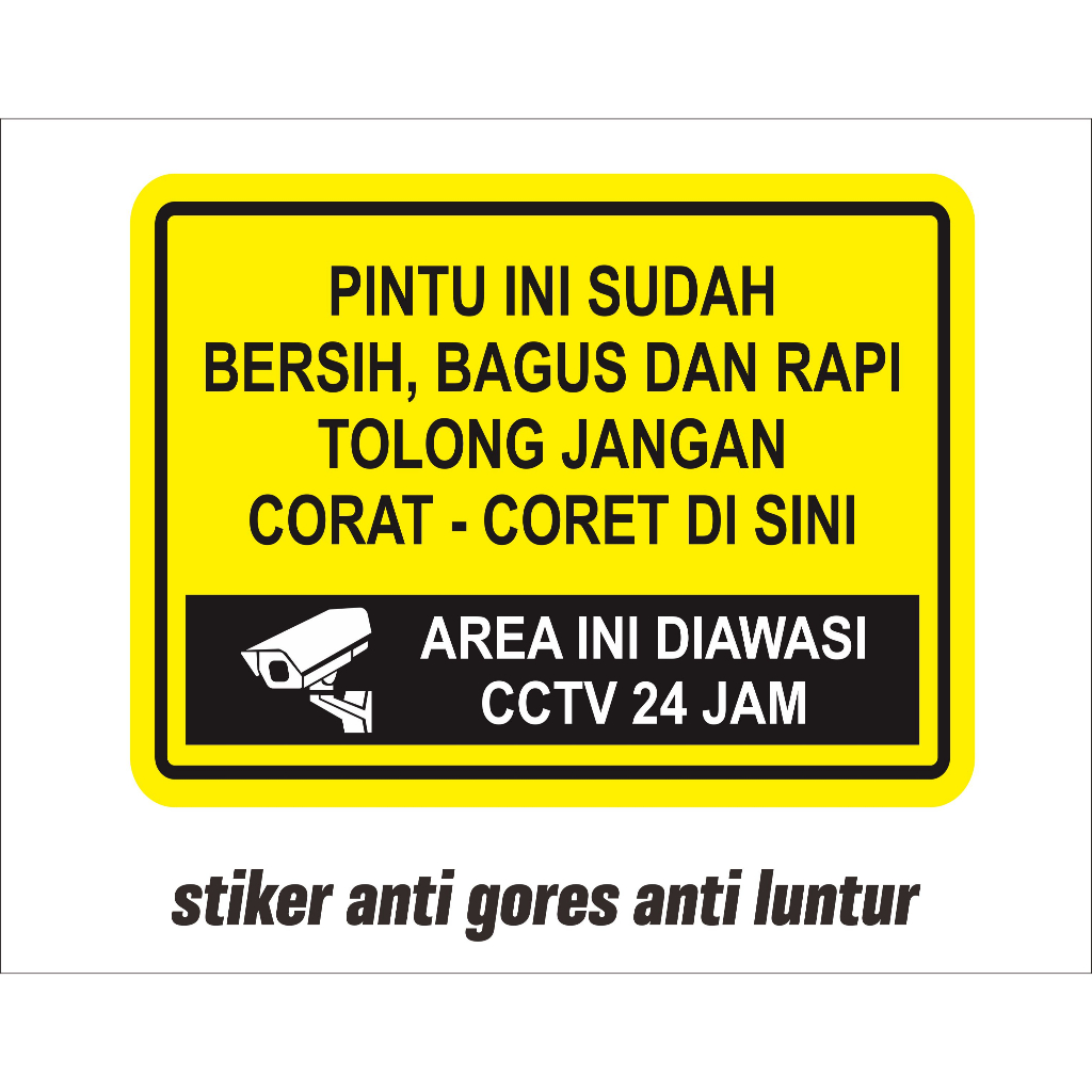 Jual Sign PERHATIAN Aera Ini Dalam Pengawasan cctv 24 Jam Sign label ...