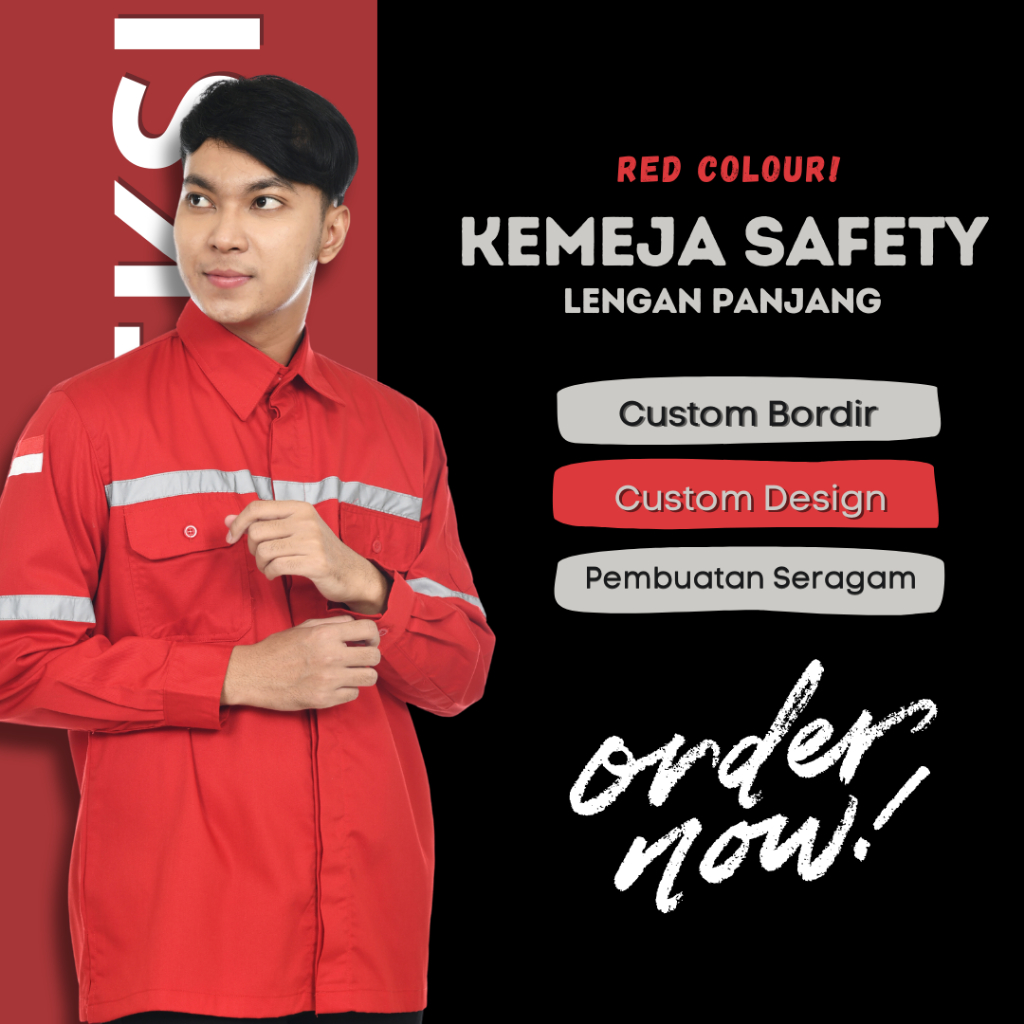 Jual Baju Kemeja Safety K Lengan Panjang Seragam Kerja Atasan