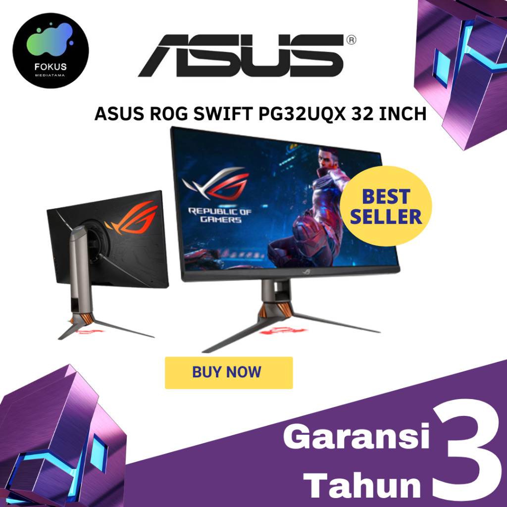 Jual ASUS ROG Swift PG32UQX 32 inch Monitor - 4K UHD IPS 144Hz 1ms