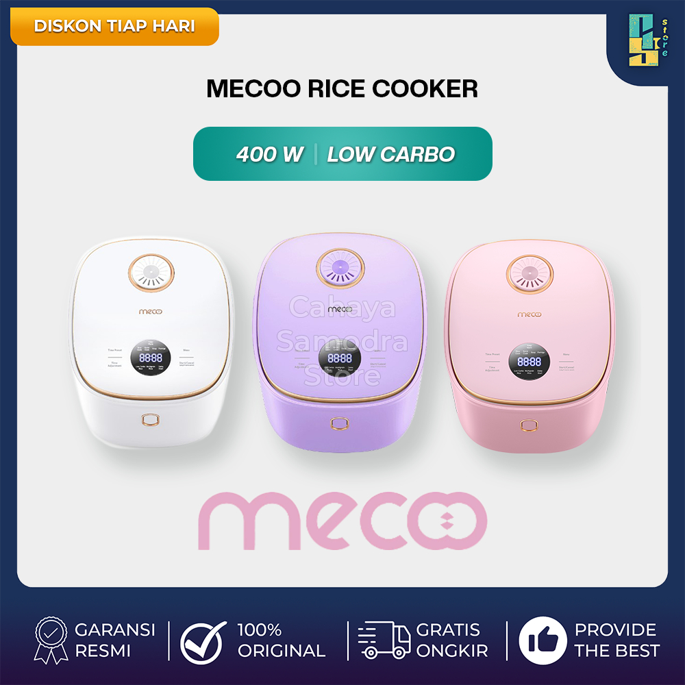 Jual Mecoo Rice Cooker Low Carbo Low Sugar 400 Low Watt 1.5L Digital Non Stick Ceramic Coated