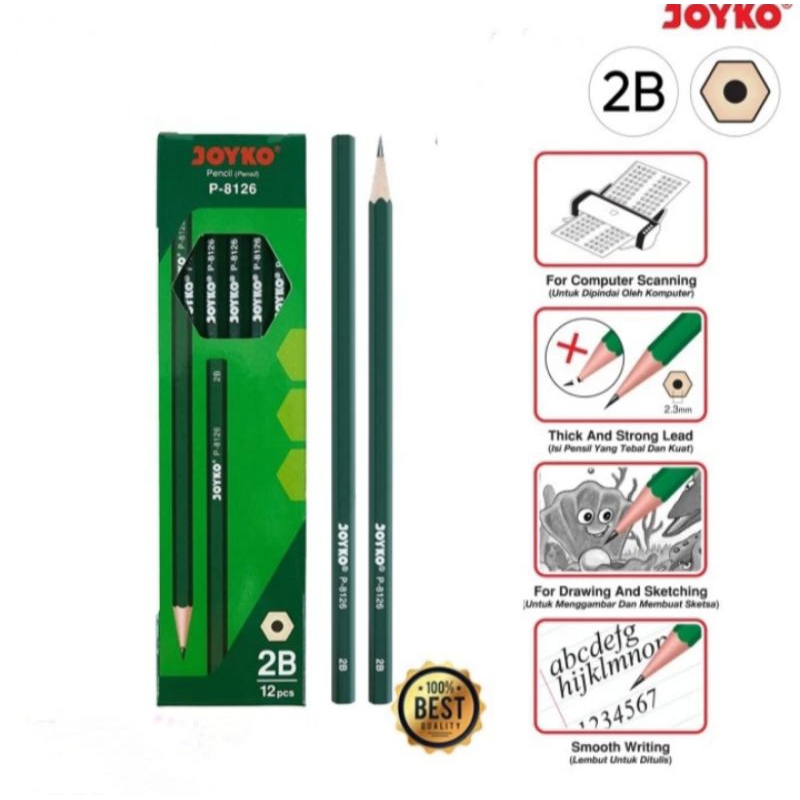 Jual Pensil B Joyko Pensil Kayu Original Pencil Tulis Ujian Komputer Shopee Indonesia