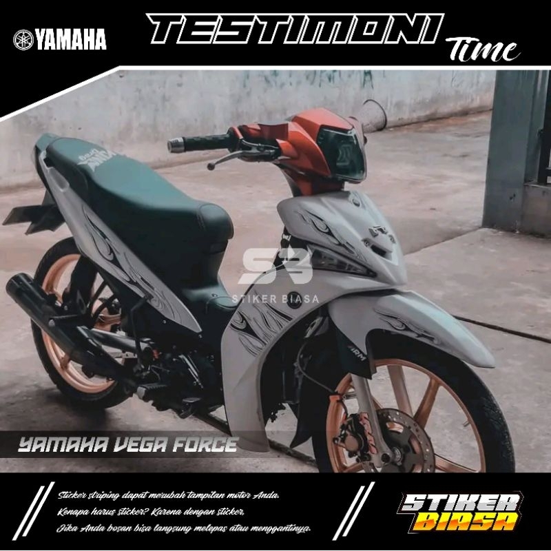 Jual cod striping vega force motif api hitam putih keren terbaruu ...