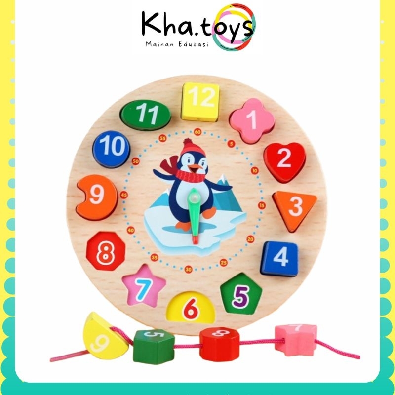 Jual JAM PUZZLE GEOMETRI - belajar bentuk meronce mainan paud kb tk edu ...