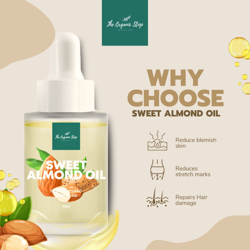 Jual Sweet Almond Oil Face & Hair Oil Cold Pressed Pure