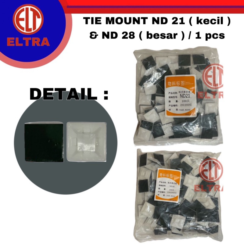 Jual Tie mount mounts 20 x 20 / 27 x 27 pengikat pengait cable kabel ...