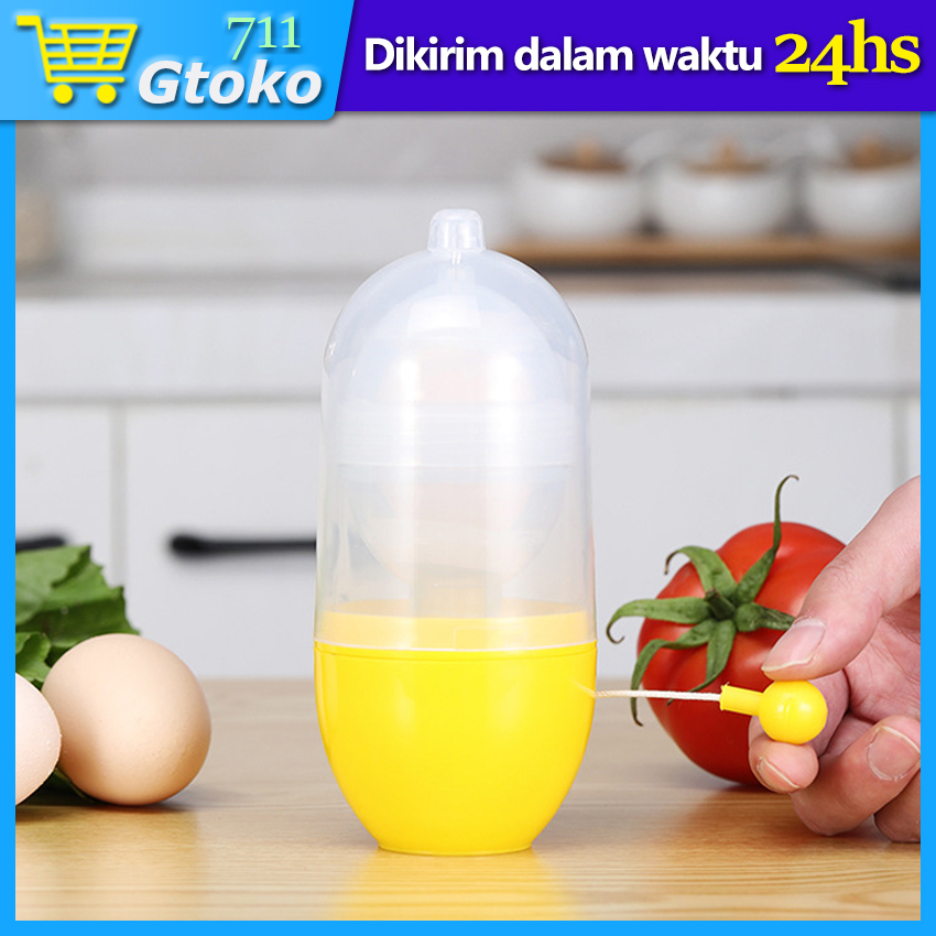 Egg Scrambler Shaker Hand Powered Golden Egg Maker Con Affettatrice Uova Tuorlo Bianco Mixer Frusta Cucina Gadget Per La Miscelazione - 6