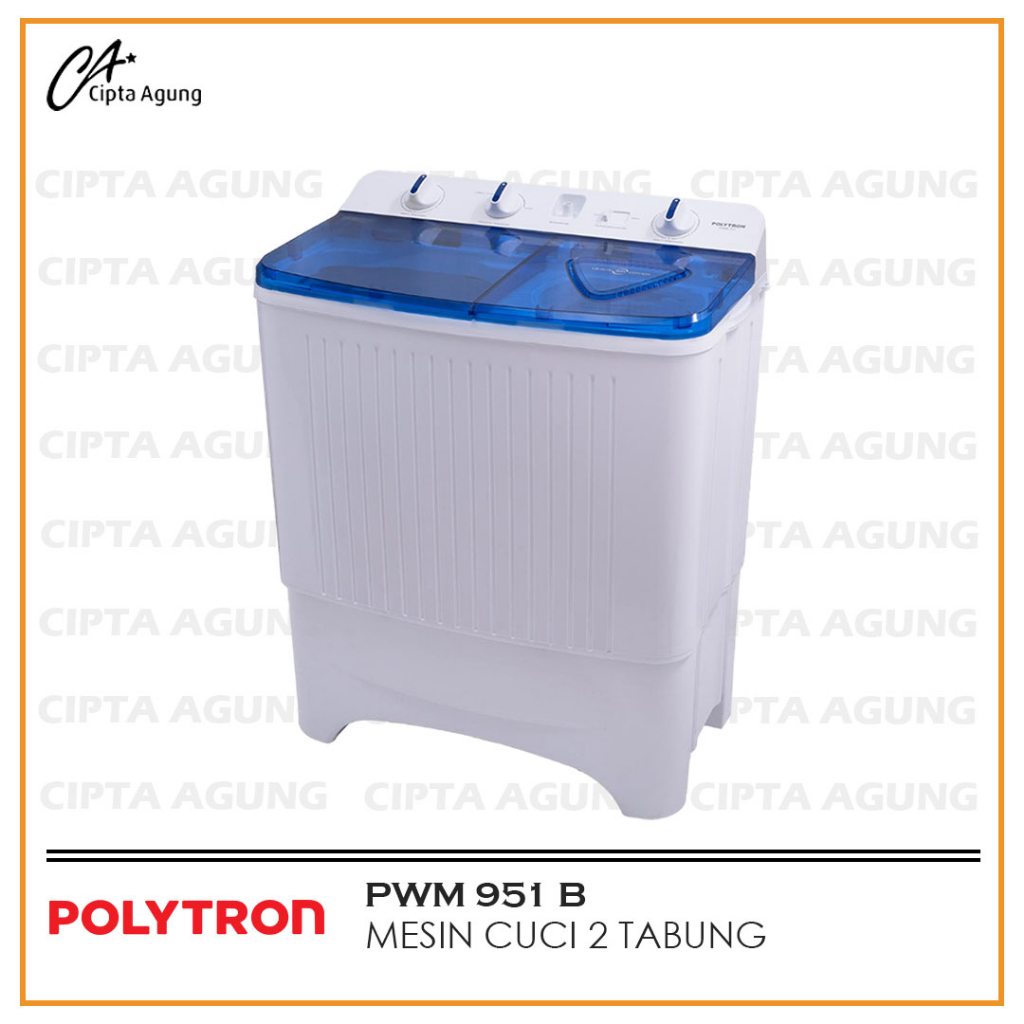 Jual POLYTRON MESIN CUCI 2 TABUNG PWM 951 B 9.5 KG PWM 951B - [BDG ...