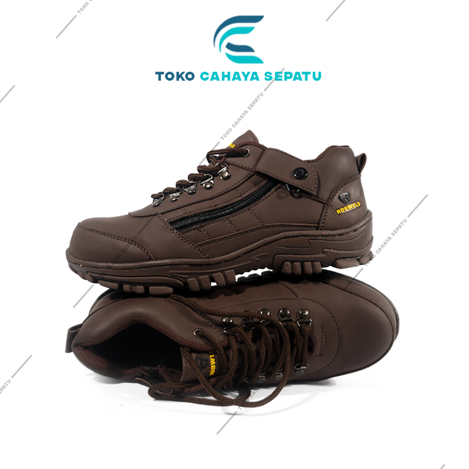 Jual Sepatu Safety Boots Pria Ujung Besi Sepatu Proyek Kerja Lapangan Outdoor Touring Safety