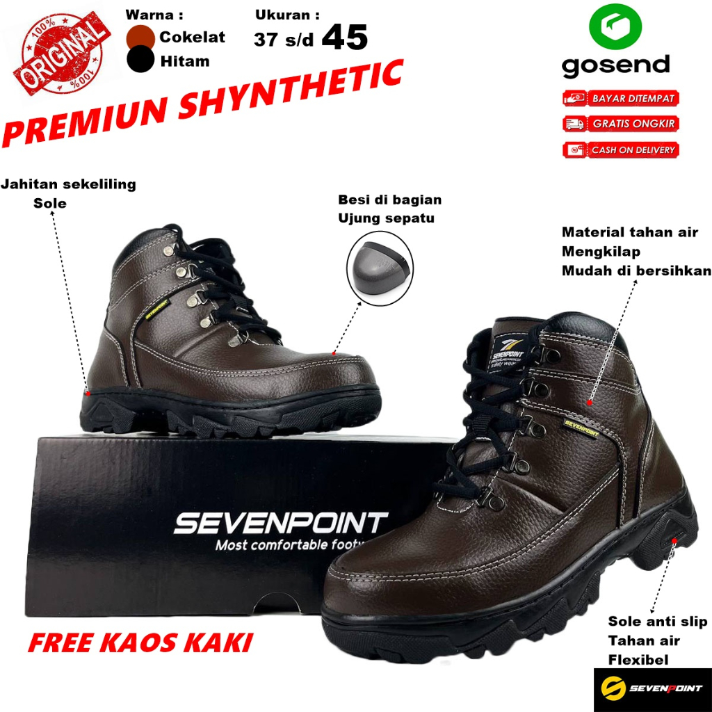 Jual Sepatu Safety Boots Original Pria Wanita Sevenpoint Septy Ujung