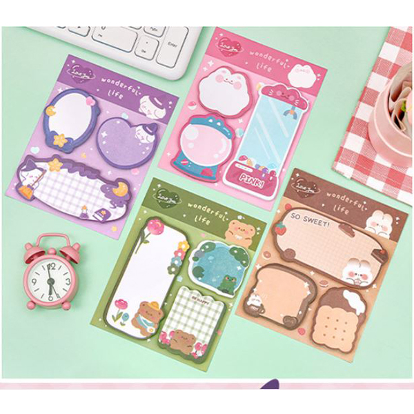 Jual 1 Set isi 60 lembar sticky notes wonderful life kertas mini memo ...