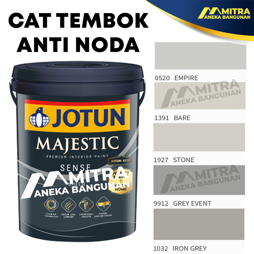 Jual JOTUN MAJESTIC SENSE 2,5 LITER CAT TEMBOK INTERIOR ANTI NODA / ABU