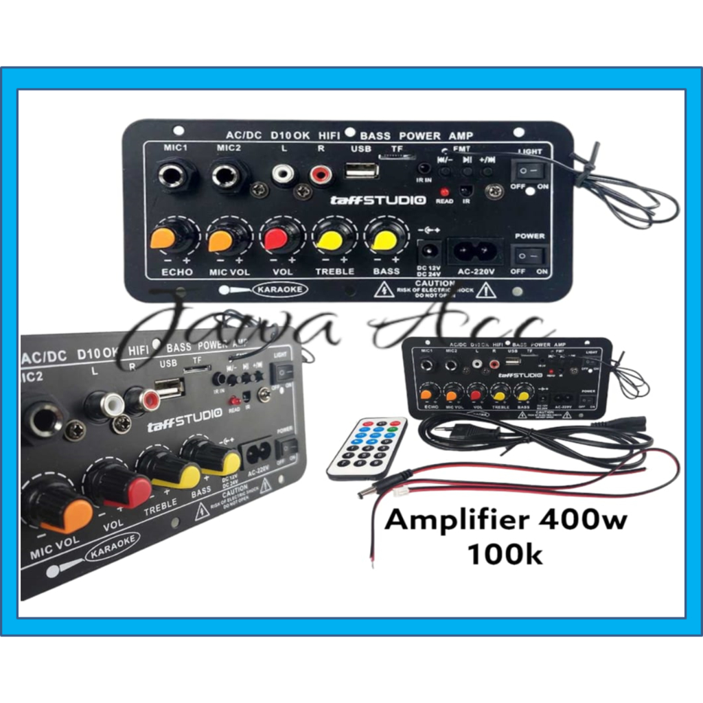 Jual Amplifier 400 watt stereo Bluetooth 5.0 USB FM Subwoofer DIY 400W