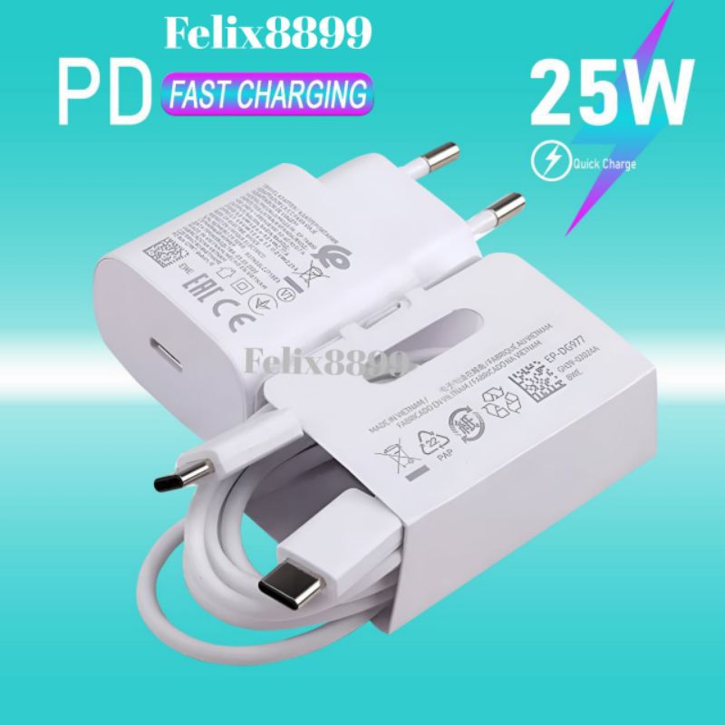Charger Casan Samsung Galaxy S21 Plus 5G S21+ 5G S21 fe 5G S21 Ultra 5G 25W  Super Fast Charging USB C To C