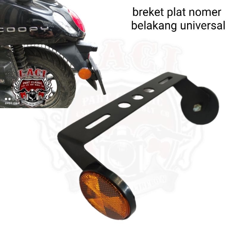 Breket Dudukan Plat Nomor Belakang Set Mata Kucing Spakbor Universal vario 150 110 125 Scoopy Mio Genio Beat Astrea Grand Legenda 21cm