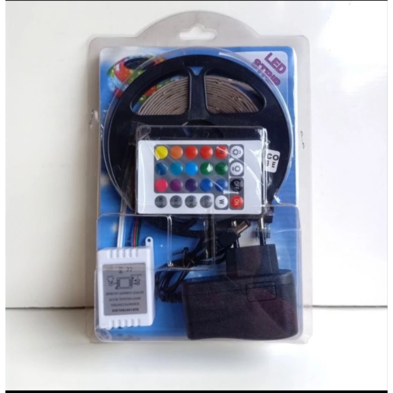 Jual Emico lampu LED strip RGB Warna-Warni Adaptor+Remot Panjang 5 ...