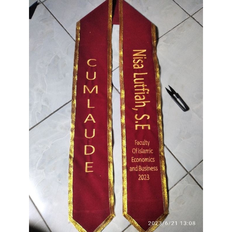 Jual SELEMPANG WISUDA MODEL KALUNG BORDIR 2 SISI TANPA LOGO | Shopee ...