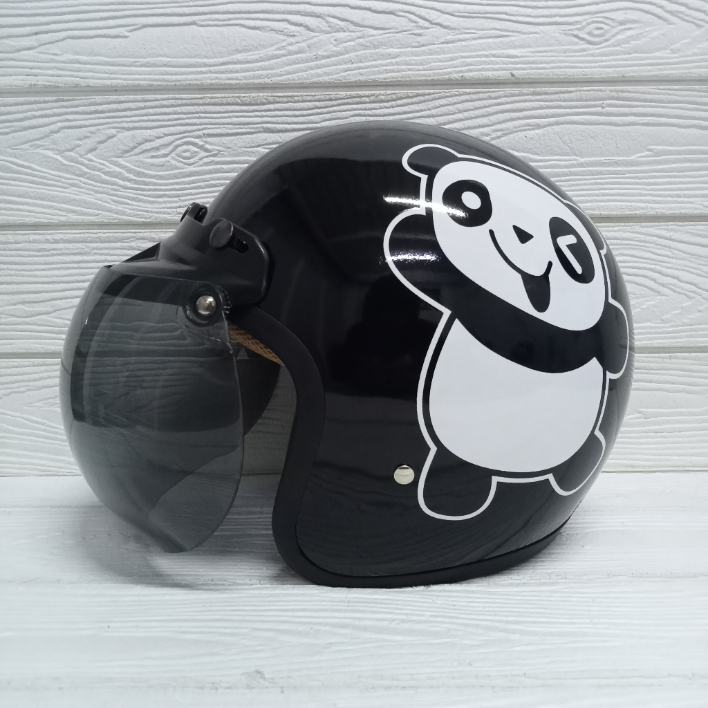 Jual BISA COD HELM BOGO RETRO MOTIF PANDA BERUANG GRIZLY BEAR PRIA ...
