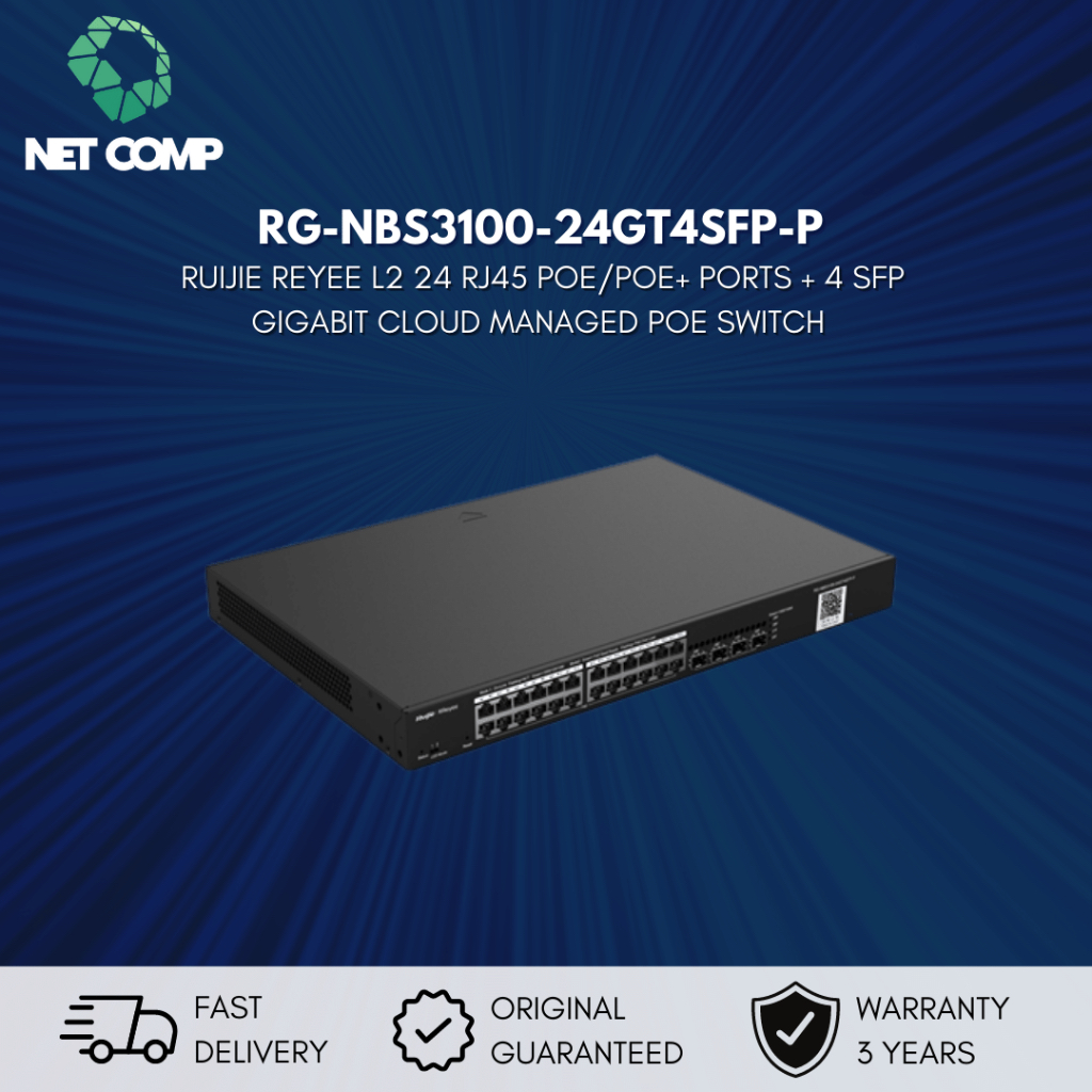 Jual RG-NBS3100-24GT4SFP-P RUIJIE REYEE 24 PORTS L2 GIGABIT POE+ SWITCH ...