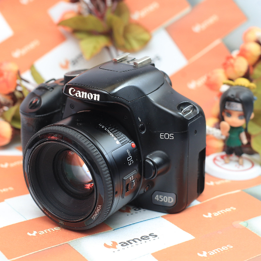 Jual Canon 450D Lensa Fix 50mm F1.8 Yongnuo Kamera DSLR Lensa Fix