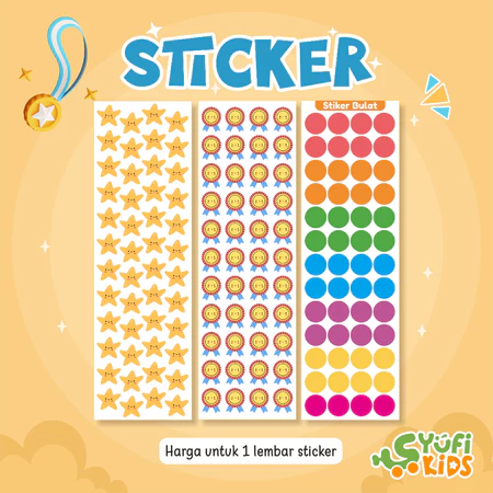  Stiker dot warna warni