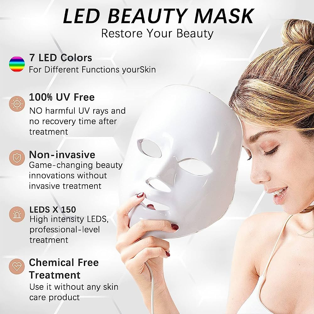 Jual PDT LED MASK FACIAL 7 WARNA LED PHOTON + Remote - Led Mask Photon ...