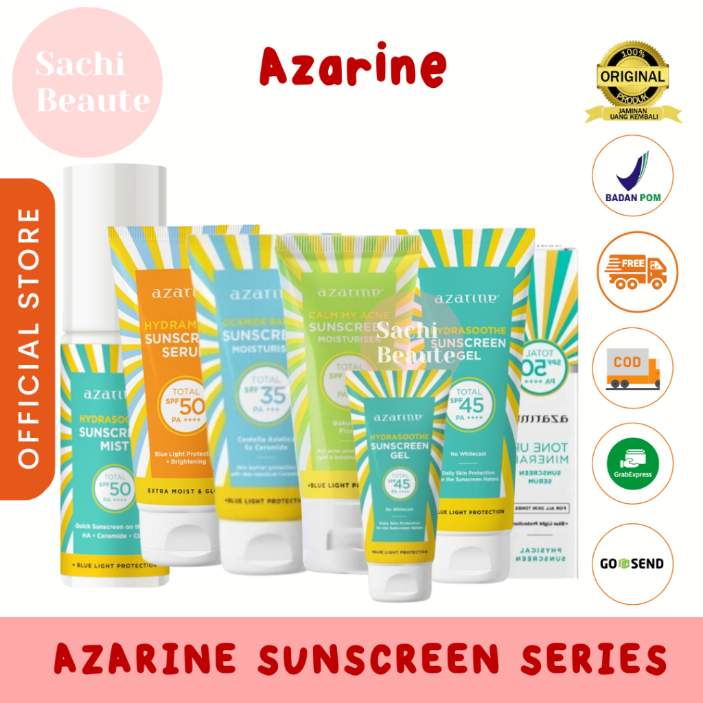 Jual Azarine Hydrasoothe Sunscreen Gel Mist SPF 50 PA++ Hydramax-C ...