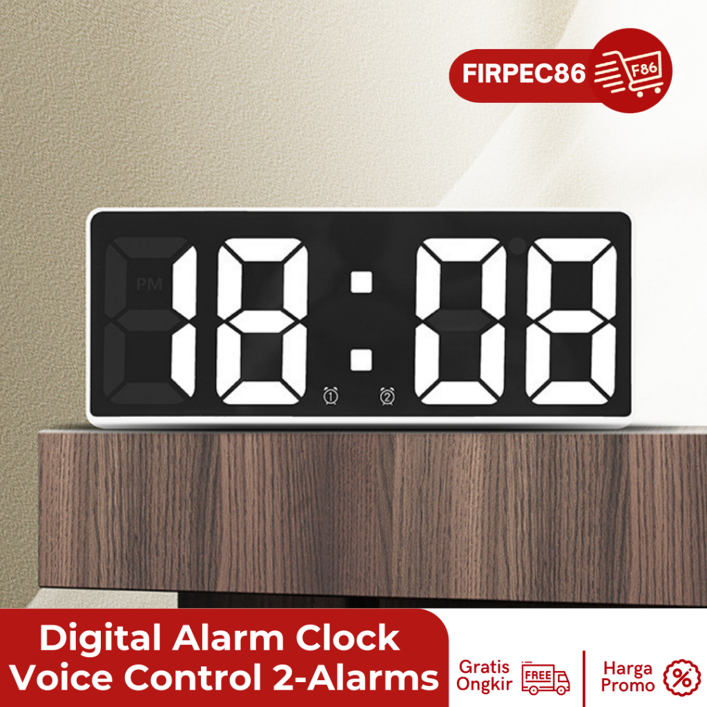 Jual Jam Meja Digital Alarm LED Clock Sensor Suara & Sensor Sentuh ...